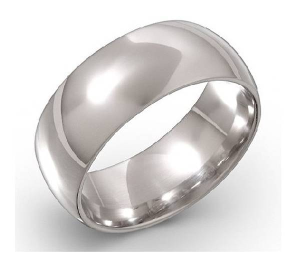 Кольцо из серебра классическое выпуклое, гладкое, ширина 8 мм 