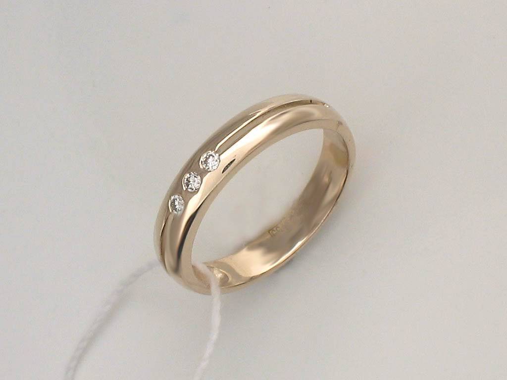 Кольцо из желтого золота c бриллиантом 32К640322 фото