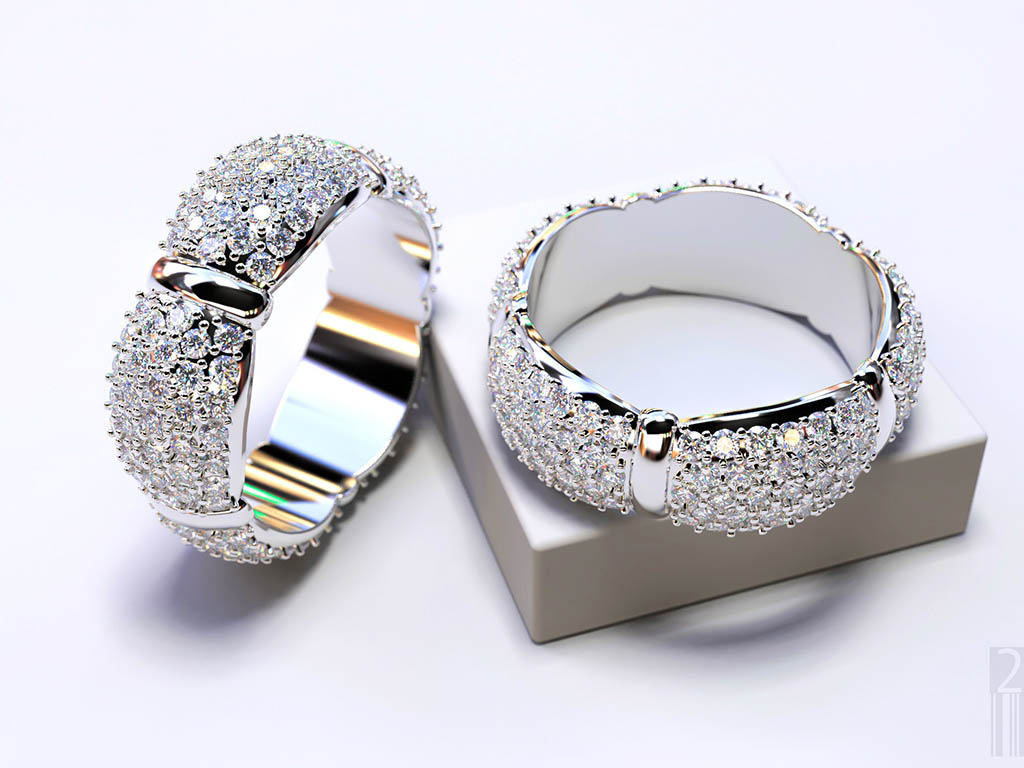 Роскошное обручальное кольцо с бриллиантами 