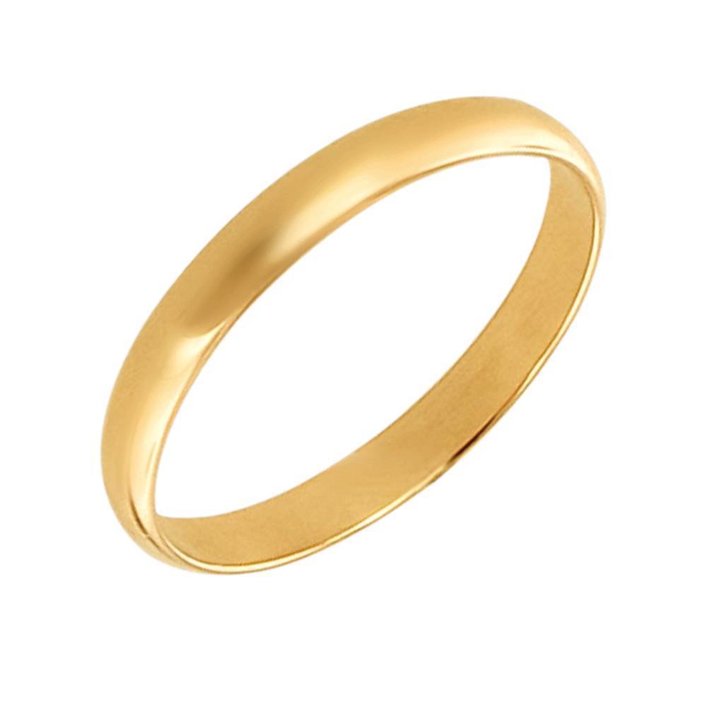 Обручальные кольца гладкие из желтого золота 