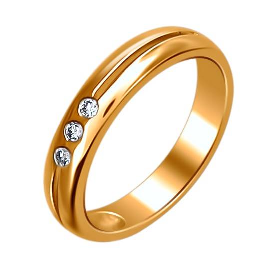 Кольцо из красного золота c бриллиантом 32К610322 фото