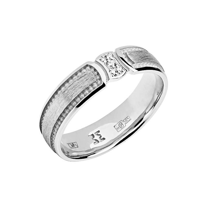 Обручальные кольца прочие из белого золота c бриллиантом 