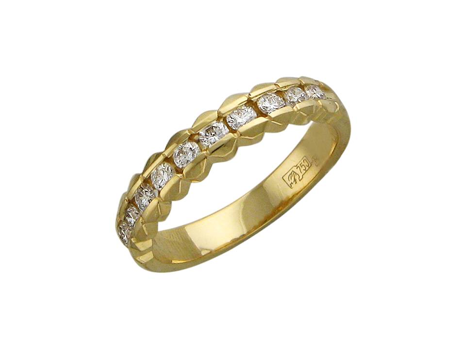 Кольцо из желтого золота c бриллиантом 01К645258 фото
