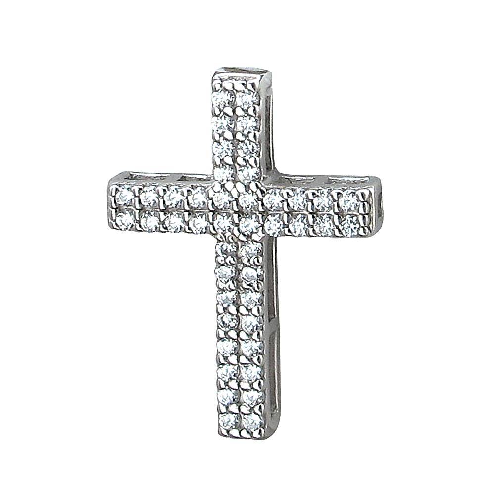 Крест из серебра c фианитом Л9Р157226Д фото