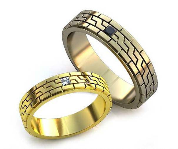Обручальные кольца оригинальные с бриллиантом или сапфиром 