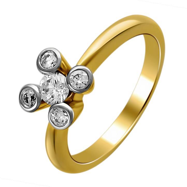 Кольцо из комбинированного золота c бриллиантом 32К660445 фото