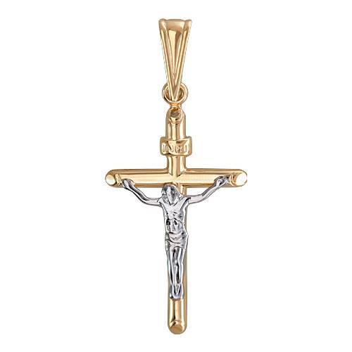 Крест из комбинированного золота 