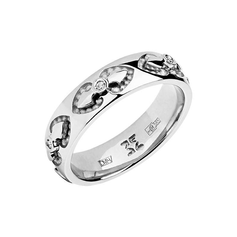Обручальные кольца прочие из белого золота c бриллиантом 