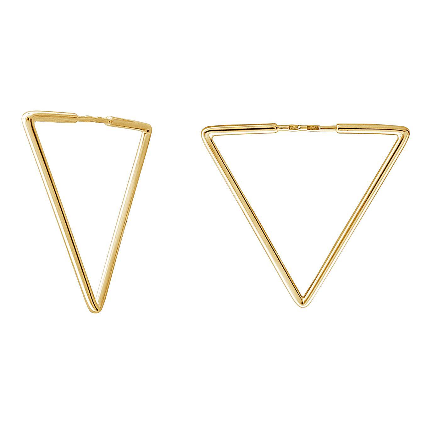 Серьги конго из желтого золота 