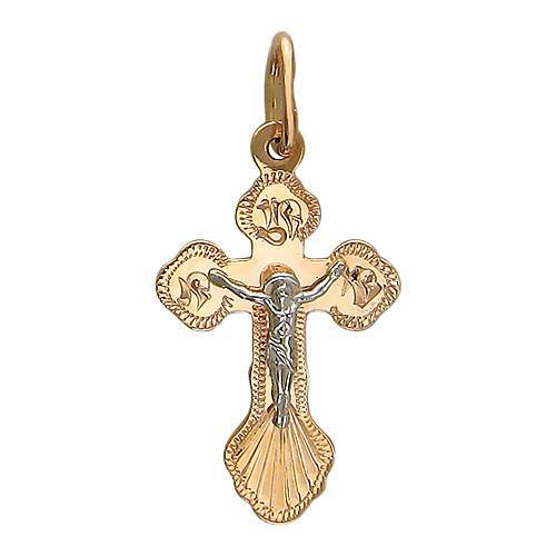 Крест из комбинированного золота 