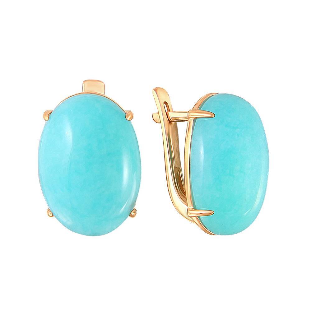 Серьги из серебра c амазонитом 