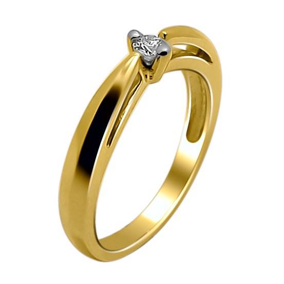 Кольцо из комбинированного золота c бриллиантом 32К660141 фото