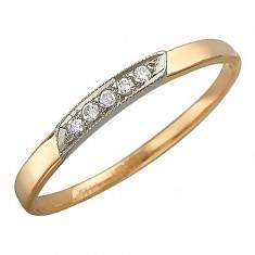 Обручальные кольца прочие из комбинированного золота c бриллиантом 01О660059