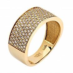 Кольцо из желтого золота c бриллиантом 01К642815