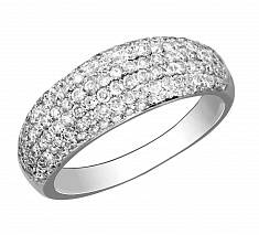 Кольцо из белого золота c бриллиантом 01К675568