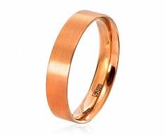 Обручальное кольцо плоское, матовое, комфорт красное золото 50-01-4-13-000М