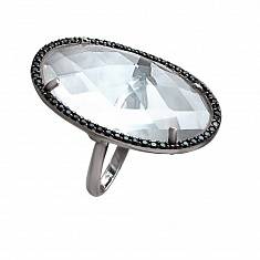 Кольцо из серебра c цирконием и пластиком 01К2510680-23