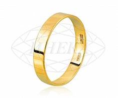 Кольцо обручальное плоское из желтого золота шириной 4мм 40-03-1-09-000