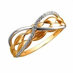 Кольцо из комбинированного золота c фианитом 01К1611563