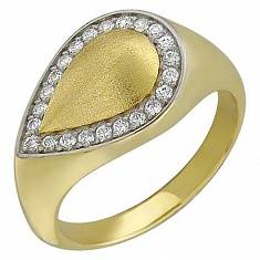 Кольцо из желтого золота c фианитом 01К137523