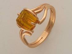 Кольцо из красного золота c топазом 35К311397