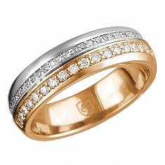 Обручальные кольца прочие из комбинированного золота c бриллиантом 01О660454