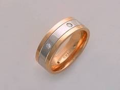 Обручальные кольца из трубы из комбинированного золота c бриллиантом Г5К662024