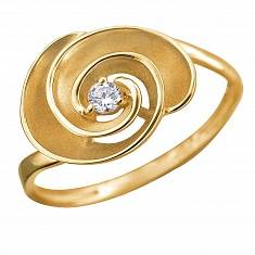 Кольцо из желтого золота c фианитом 01К1312461