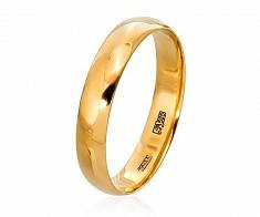 Классическое обручальное кольцо из жёлтого золота ширина 4 мм 40-03-2-09-000