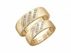 Обручальные кольца прочие из красного золота c бриллиантом 01О610227