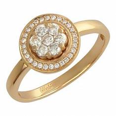 Кольцо из красного золота c бриллиантом 01К613019Z