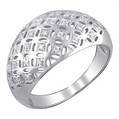 Кольцо из серебра c фианитом 01К155435