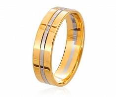 Обручальное кольцо комбинированное белое и жёлтое золото 160112