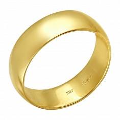 Обручальные кольца гладкие из желтого золота 01О030378