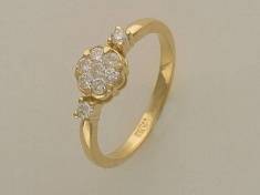 Кольцо из желтого золота c бриллиантом 01К643065Z