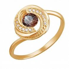 Кольцо из красного золота c фианитом 01К2111474-5