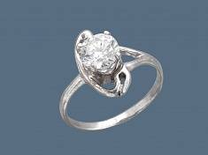 Кольцо из серебра c фианитом 51К151726Р