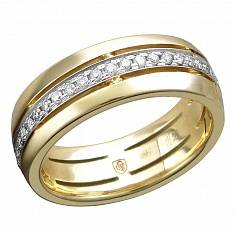 Обручальные кольца прочие из желтого золота c бриллиантом 01О630453