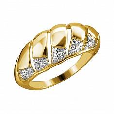 Кольцо из желтого золота c фианитом 01К1313242Р