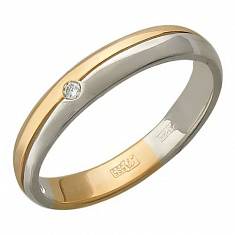 Обручальные кольца прочие из комбинированного золота c бриллиантом 01О660056