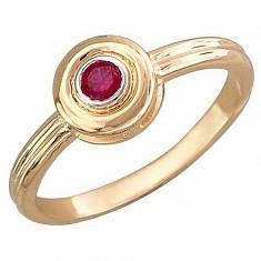 Кольцо из красного золота c рубином 01К517568-1