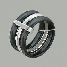 Кольцо из серебра c цирконием и керамикой Т4К25011234