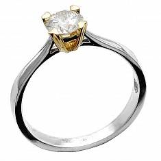 Кольцо из комбинированного золота c бриллиантом 01К6812349