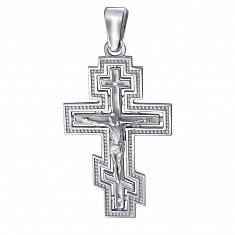 Крест из белого золота c бриллиантом 01Р620973
