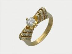 Кольцо из желтого золота c бриллиантом 01К643576