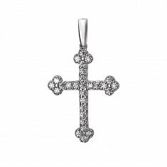 Крест из серебра c фианитом 01Р150967