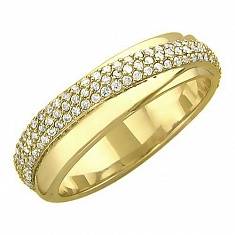 Кольцо из желтого золота c бриллиантом 01К646303