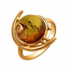 Кольцо из красного золота c янтарём 51К413143