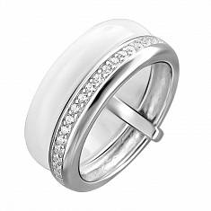 Кольцо из серебра c цирконием и керамикой Т4К25012068
