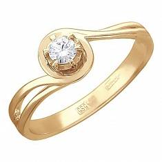 Кольцо из красного золота c бриллиантом 01К615761